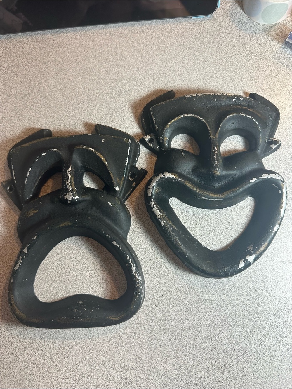 Vintage MCM comedy tragedy wall hanging